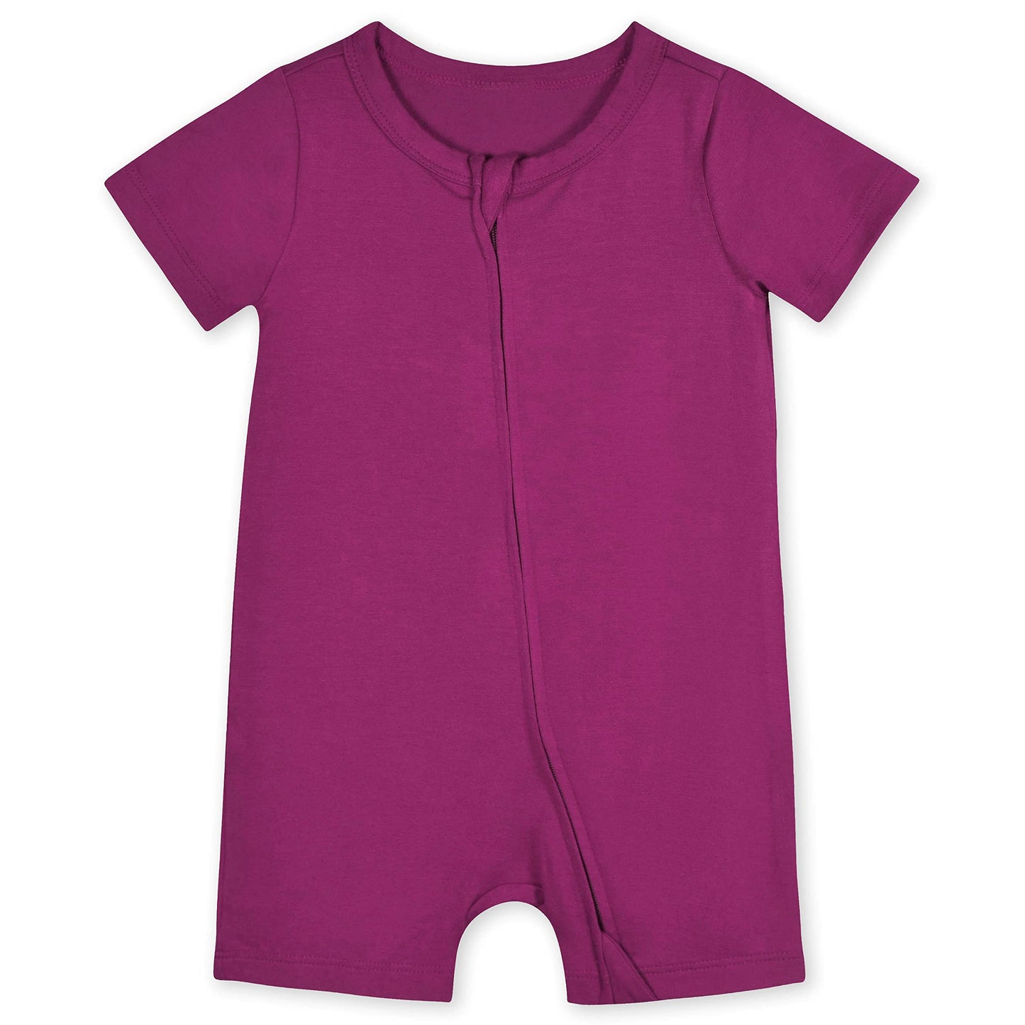 Gerber Unisex Baby Buttery-Soft Short Sleeve With Viscose Made Eucalyptus Romper, Raspberry, 18 Months Us