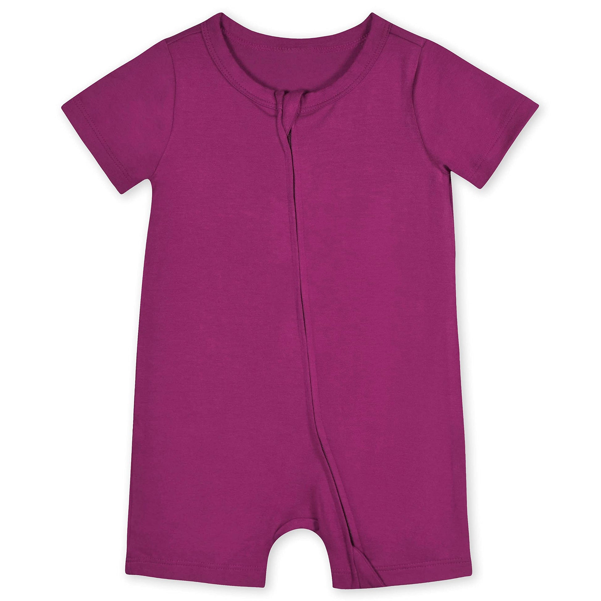 Gerber Unisex Baby Buttery-Soft Short Sleeve With Viscose Made Eucalyptus Romper, Raspberry, 18 Months Us