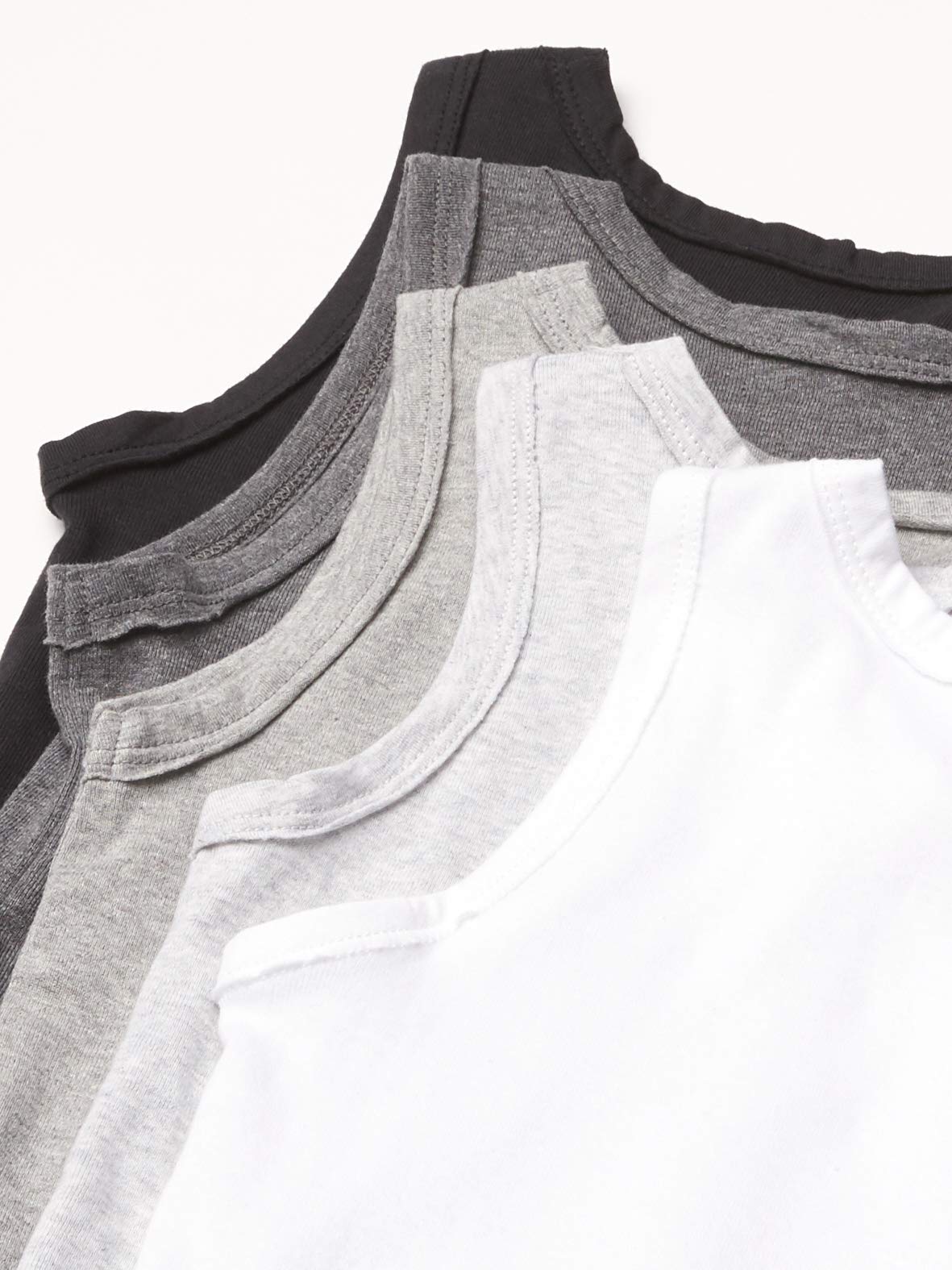Honestbaby Sleeveless Muscle T-Shirts 100% Organic Cotton For Infant Baby And Toddler Boys, Girls, 5-Pack Gray Ombre, 5T
