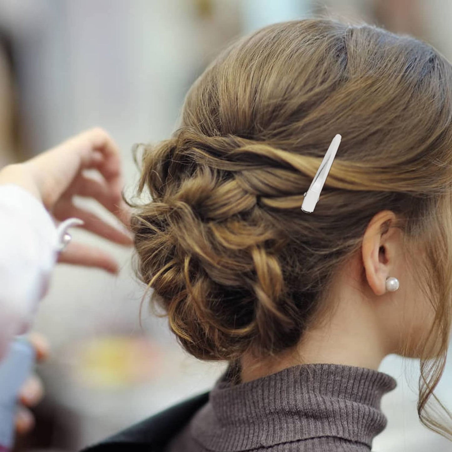 Cinaci 50 Pack 5Cm/2' Small Solid Silver Diy Plain Metal Duckbill Alligator Hair Clips Barrettes Hairgrips For Women Baby Girls