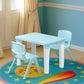 Happy Bear Table And Chair Set For Kids Strong & Durable Plastic Made Rectangle Table With Box Space For Stationery 3 Level Heig