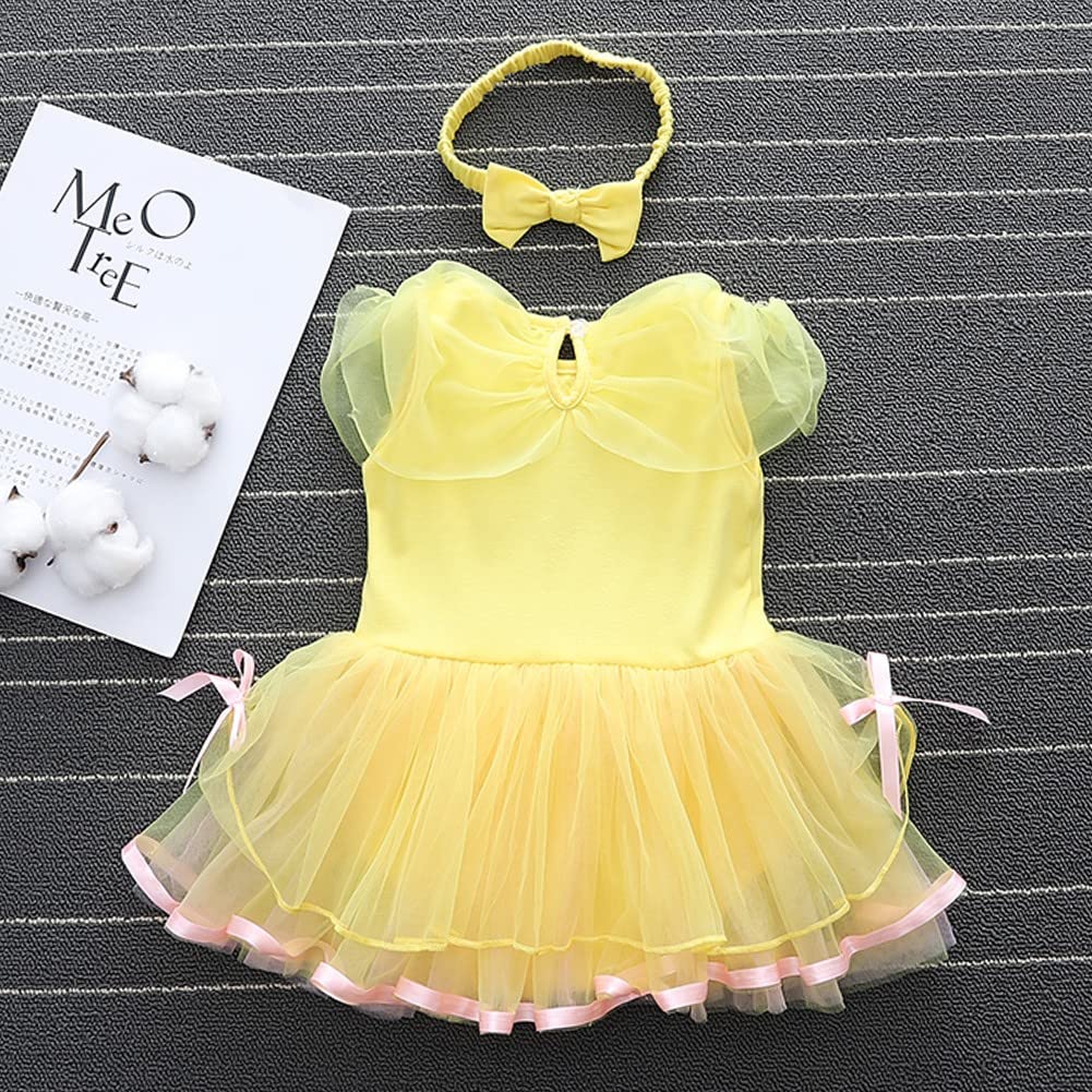 Fmyfwy Baby Girls Belle Princess Costume Halloween Christmas Birthday Party Romper Tutu Dress W/Headband 70