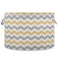 Visesunny Grey And Yellow Plaid Chevron Collapsible Large Capacity Basket Storage Bin With Durable Cotton Handles, Home Organize