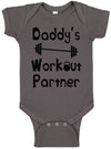 Reaxion Aiden 'S Corner - Mommy 'S Or Daddy 'S Workout Partner Bodysuits - Funny Baby Boy & Girl Clothes (0-3 Months, Dad Charco