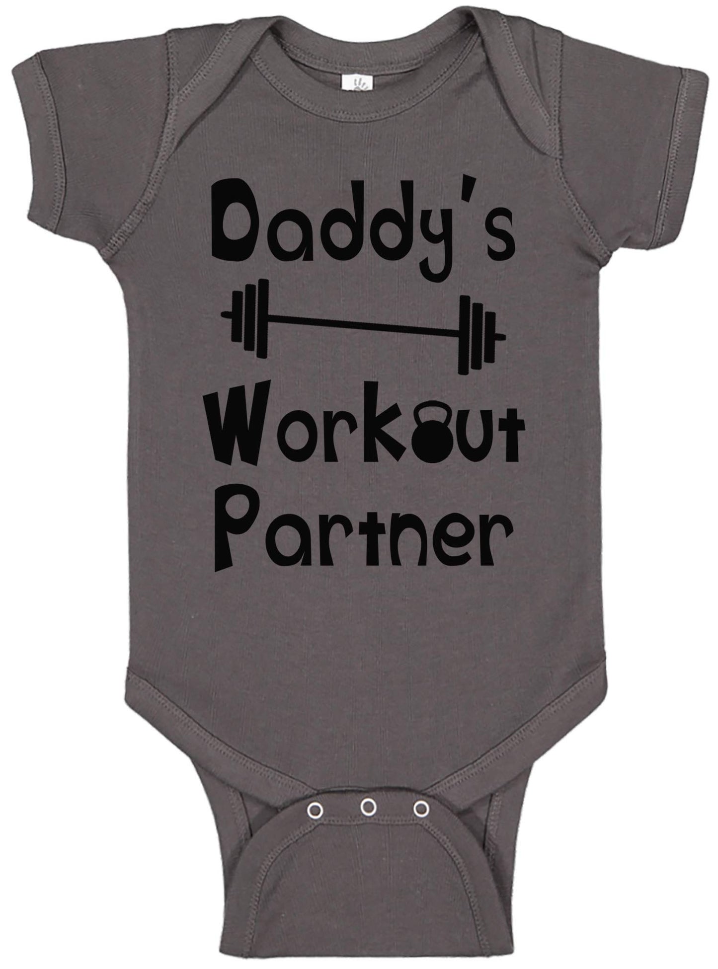 Reaxion Aiden 'S Corner - Mommy 'S Or Daddy 'S Workout Partner Bodysuits - Funny Baby Boy & Girl Clothes (0-3 Months, Dad Charco