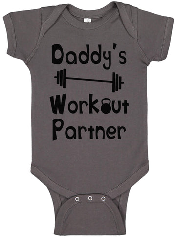 Reaxion Aiden 'S Corner - Mommy 'S Or Daddy 'S Workout Partner Bodysuits - Funny Baby Boy & Girl Clothes (0-3 Months, Dad Charco