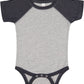 Rabbit Skins Baby Short Sleeve Raglan Baseball Bodysuit (4430) Vintage Heather/Vintage Navy, Nb