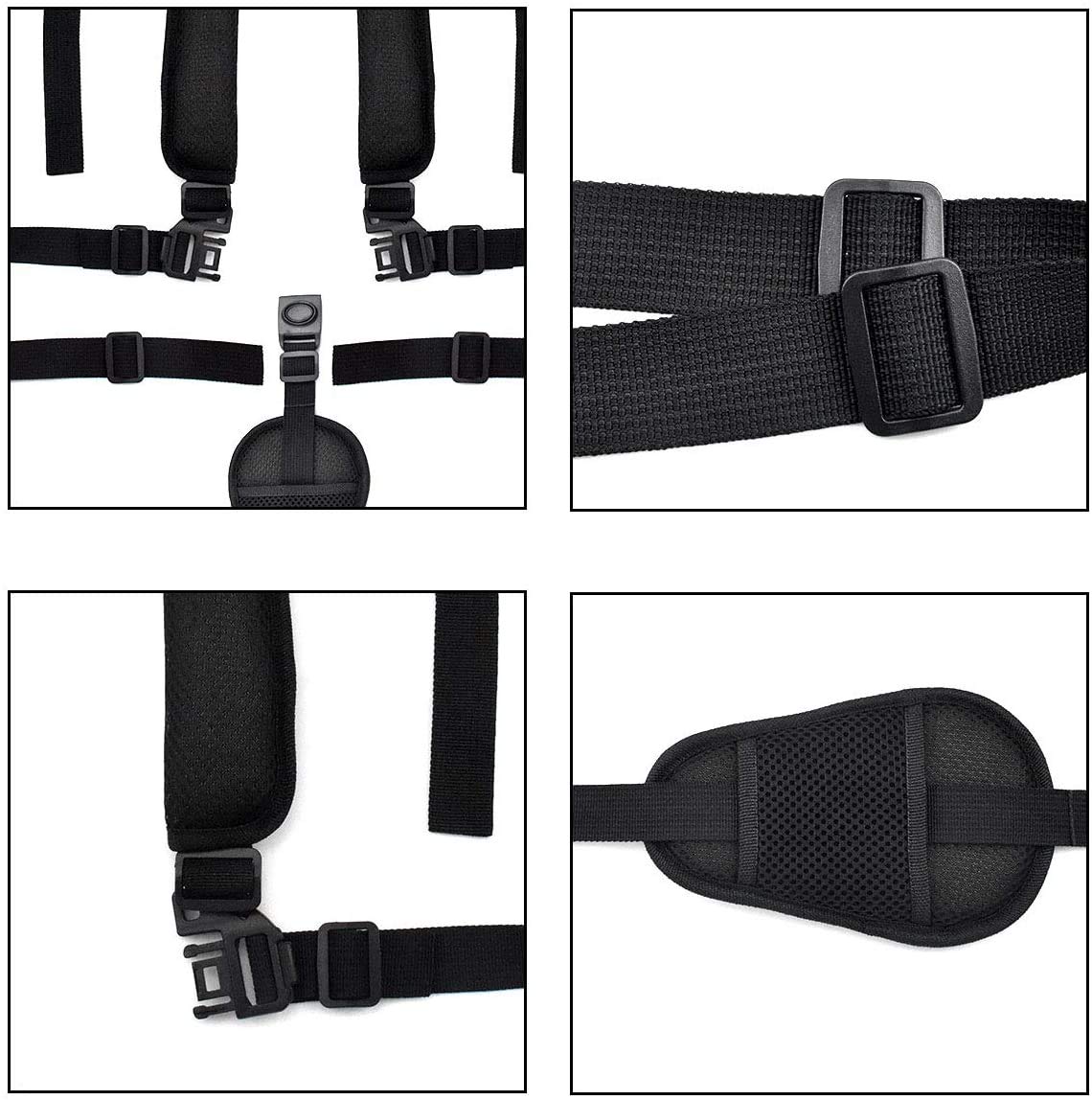 Kissral Universal 5 Point Harness Straps, Adjustable Baby Safety Strap Belt With Shoulder Pads And Guarding Pad, Harness Straps