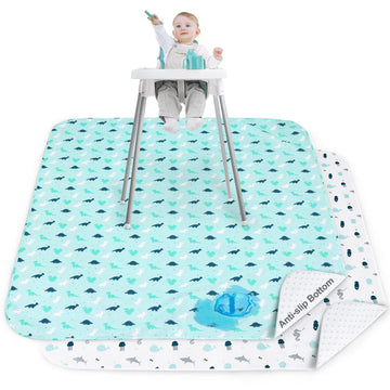 Springspirit Splat Mat For Under High Chair 2 Pack, High Chair Mat For Floor, Waterproof Mat, Mealtime, Playtime, Anti-Slip And