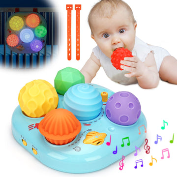 Baby Musical Light Up Toys Baby Ball Sensory Montessori Toys for Babies 6-12 12-18 Months Tactile Sleep Aid Tummy Time Developme