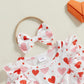 Ayalinggo Baby Girl Valentines Outfit Love Heart Valentine Romper Dress Long Sleeve Onesie Newborn Valentines Day Clothes (Red H