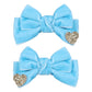 Blue Velvet Hair Bows Cute Christmas Valentine School Hair Clips Handmade New Year Hair Accessories For Kids Girls Infants Toddl