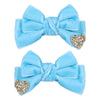 Blue Velvet Hair Bows Cute Christmas Valentine School Hair Clips Handmade New Year Hair Accessories For Kids Girls Infants Toddl