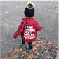Toddler Baby Boys Girls Flannel Plaid Shirt Long Sleeve Lepel Button Down Back Letters Print Shacket Coat Top (Red Kick It With