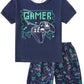 MyFav Big Boys Pajamas 2 Piece Short PJS Cute Cartoon Sleepwear, Gamer, 12 Years