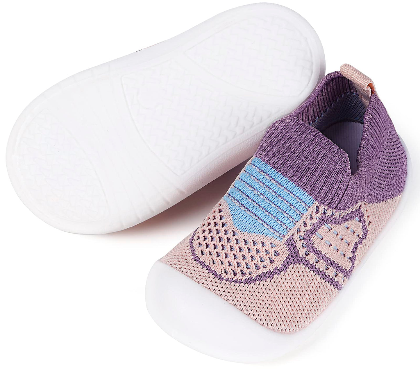 Baby Boys Girls Walker Shoes Toddler Socks Breathable Mesh Baby Walker Shoes Slippers Infant Shoes Non Slip Soft Rubber Sole,Pur