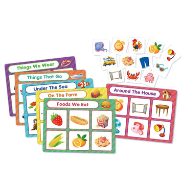EAMAY Building Language and Matching Games Set with 6 Sorting Mats and 36 Everyday Objects Pieces Special Education Classroom,So