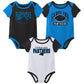 Outerstuff Nfl Newborn Baby And Infant Short Sleeve Bodysuit Variety 3-Pack - Carolina Panthers, 18M