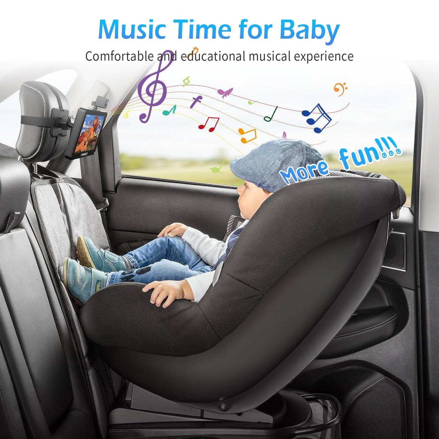 Itomoro Baby Car Camera, 5'+7' 1080P Dual Screen Car Baby Camera With Two-Way Video, Music & Video Play Supported, Night Visio