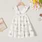 Younger Tree Toddler Baby Girls Infant Clothes Floral Flutter Sleeve Princess Dress Summer Cotton Line Skirts For Girls(3-4T,Whi