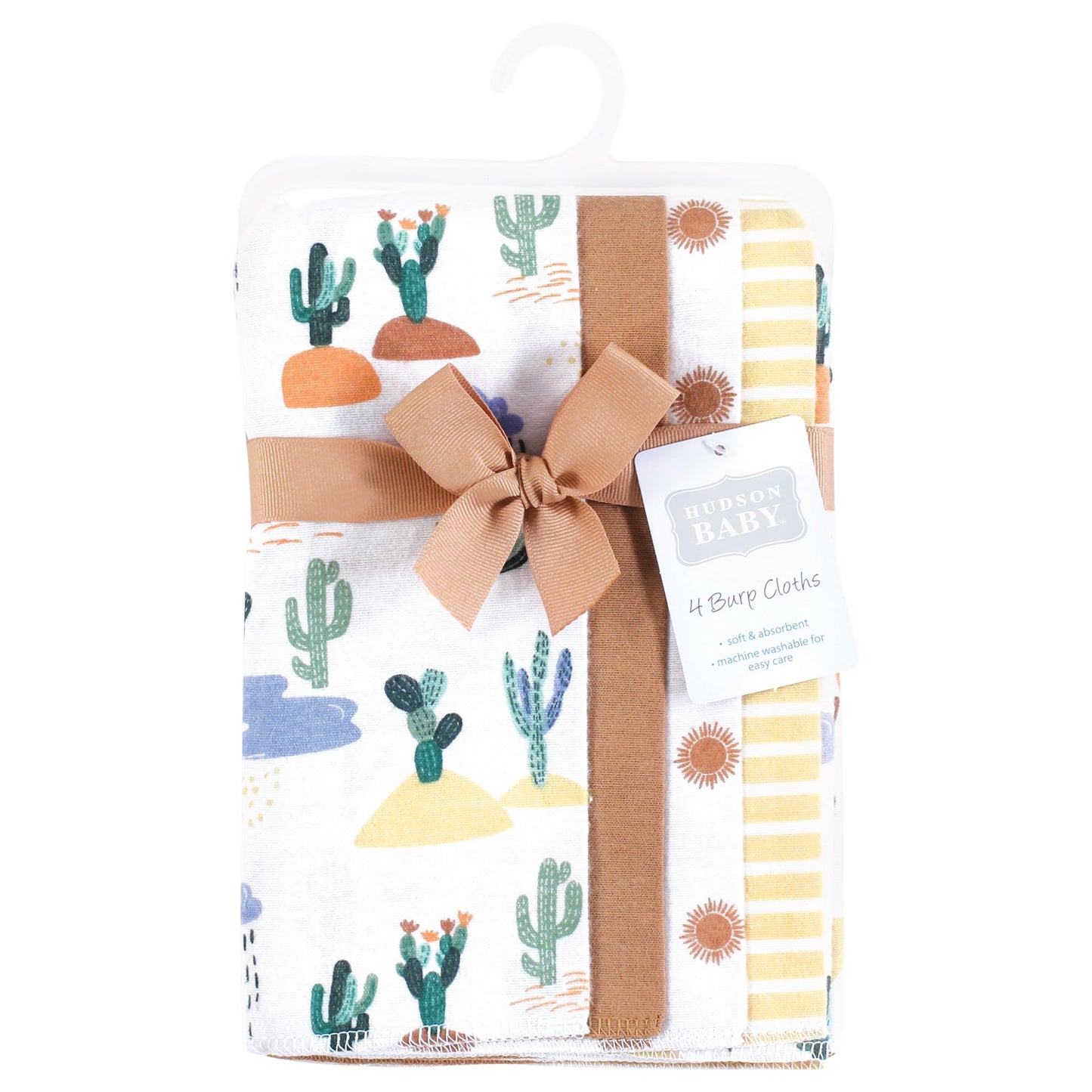 Hudson Baby Unisex Baby Cotton Flannel Burp Cloths, Fun Desert, One Size