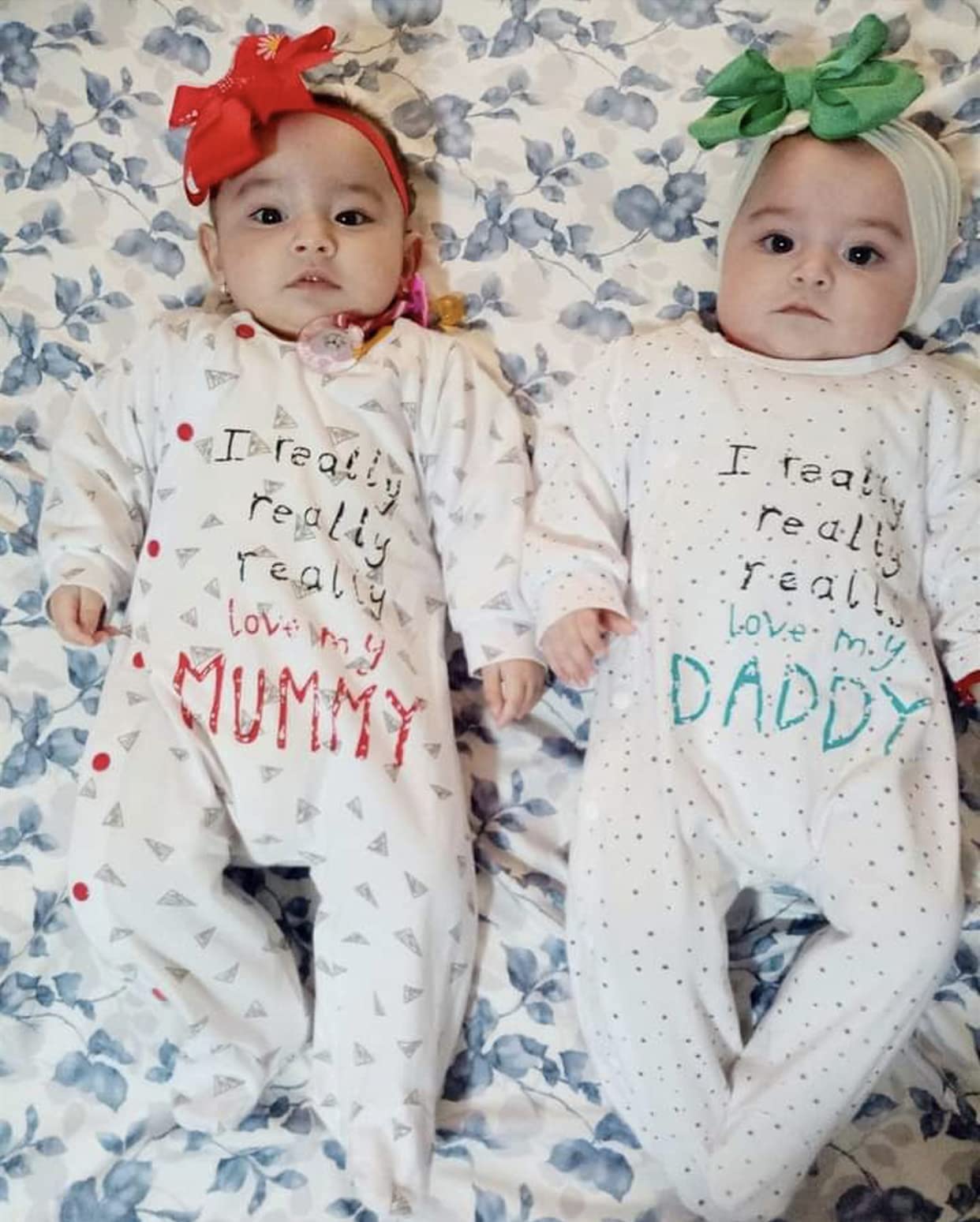 Kukitty Baby Boys Girls Romper I Really Love My Daddy And Mummy Print Jumpsuit (Daddy, Newborn)