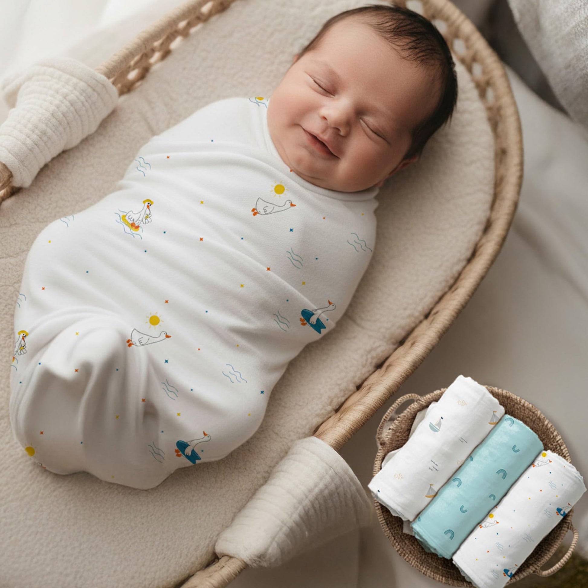 R For Rabbit Cuddlez Swaddle For New Born Baby 100% Cotton Muslin Multipurpose Baby Wrap Towel Blanket Lightweight, Breathable &