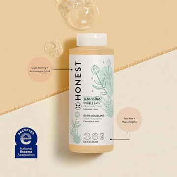 The Honest Company Foaming Bubble Bath | Gentle For Baby | Naturally Derived, Tear-Free, Hypoallergenic | Fragrance Free Sensiti