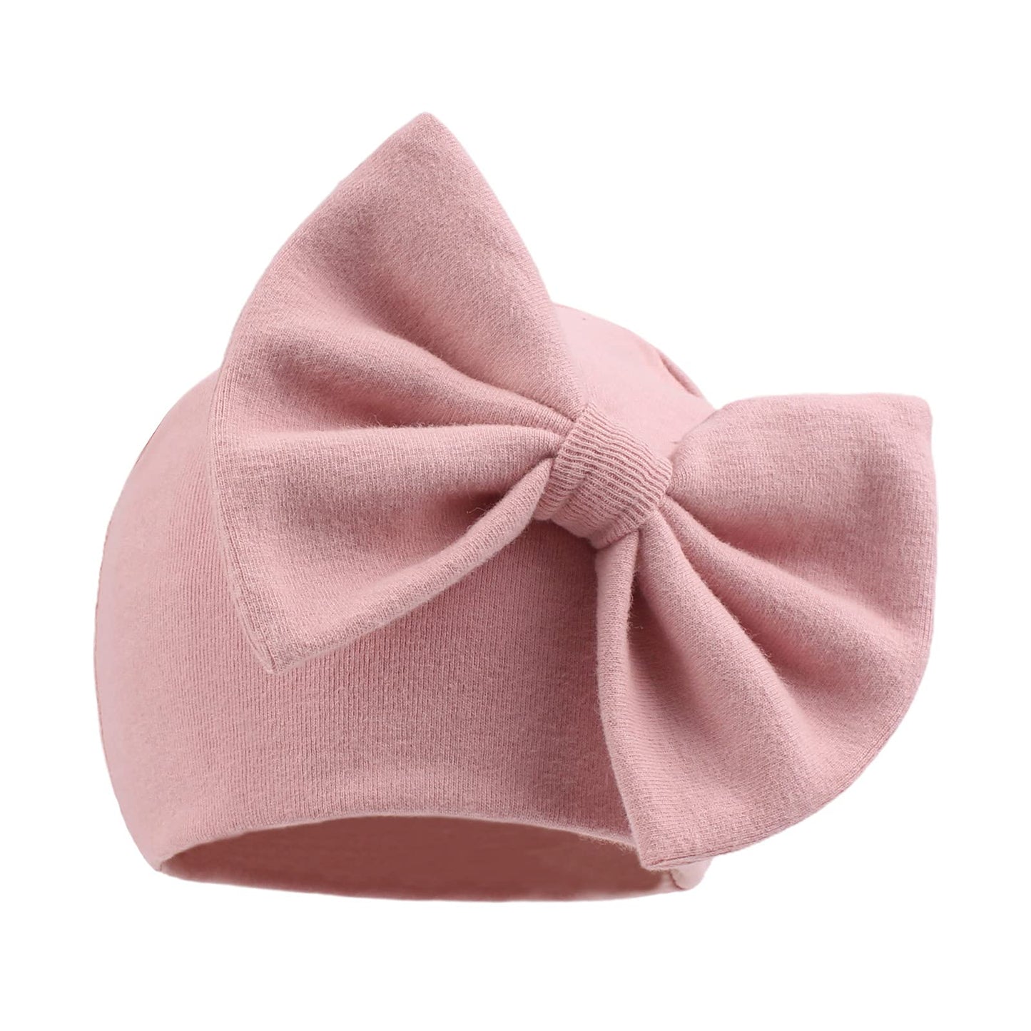 Newborn Baby Girl Hat Cotton Baby Bow Beanie Preemie Hats Spring Infant Hats For Girls 0-12 Months (White+Skin Pink+Black, 6-12