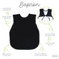 Bapronbaby Minimalist Black Bapron - No Neck Tie Safer Bib For Baby & Toddler - Soft Waterproof Stain Resistant - Machine Washab