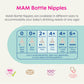 Mam Bottle Nipples Mixed Flow Pack - Medium Flow Nipple Level 2 And Fast Flow Nipple Level 3, For Newborns And Older, Skinsoft S
