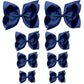 Oaoleer 8Pcs Hair Bows For Girls Navy Blue Grosgrain Ribbon Boutique Bow Alligator Clips Hair Accessories For Toddlers Little Gi
