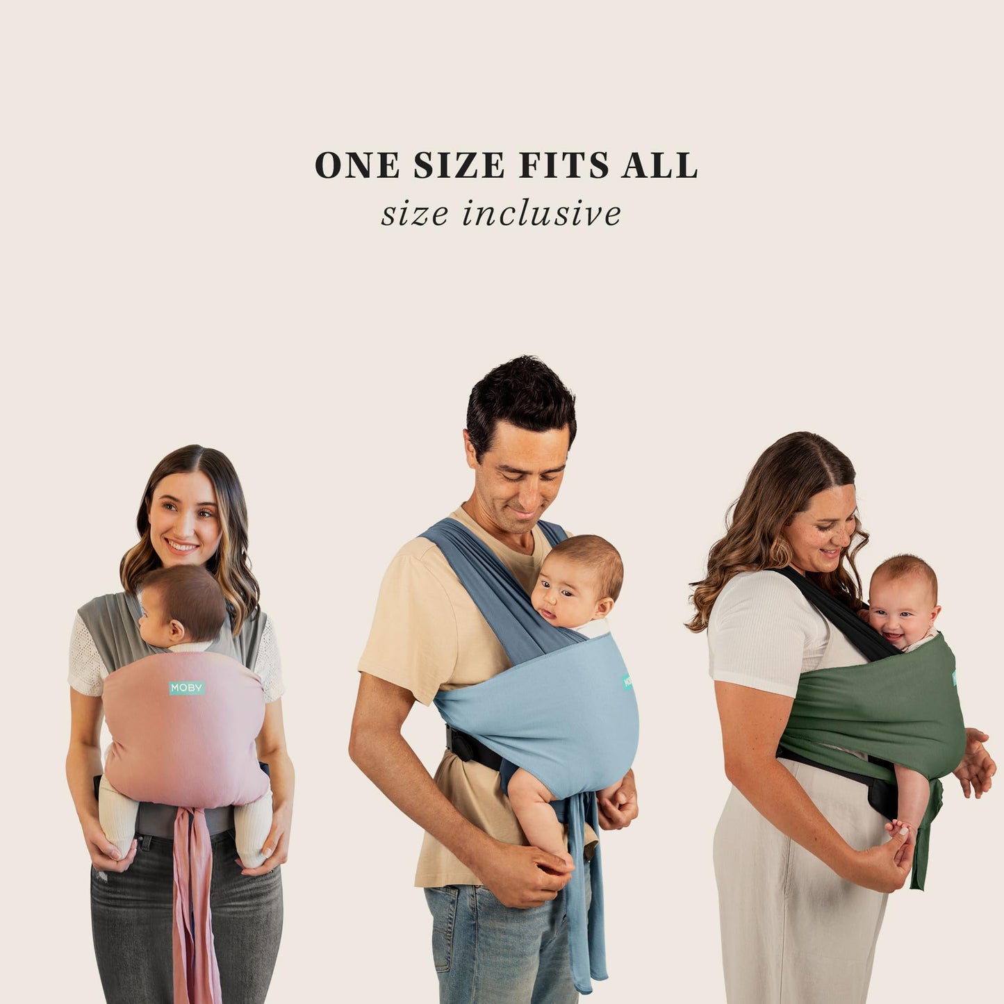 Moby Baby Wrap Carrier Easy-Wrap for Newborns to Toddlers (8-33lbs), Infant Sling Carrier, Lightweight & Hands Free Design for M
