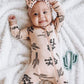 Ciycuit Baby Girls Cactus Footies Newborn Zip Up Onesie Romper (B Cactus, 0-3 Months)