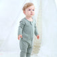 O2 Baby Baby Boys Girls Organic Cotton Zip Front Sleeper Pajamas, Footed Sleep  'N Play(Newborn, Sage)