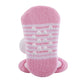 Stephan Baby Rattle Socks, Stripey Pink and White Bunnies, Fits 3-12 Months