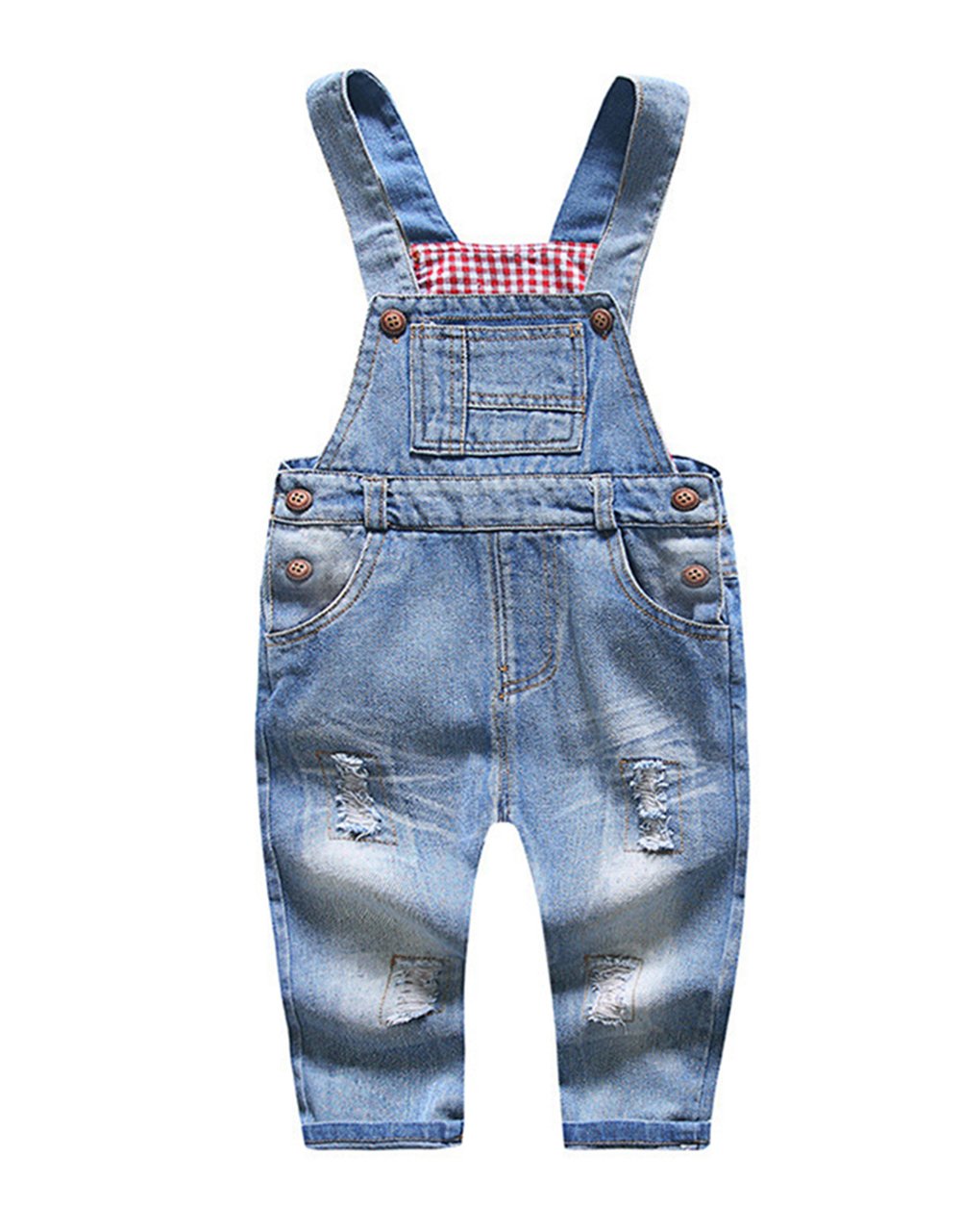 Kidscool Space Baby & Little Boys/Girls Blue & Black Denim Overalls,Blue,6-12 Months
