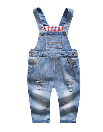 Kidscool Space Baby & Little Boys/Girls Blue & Black Denim Overalls,Blue,6-12 Months