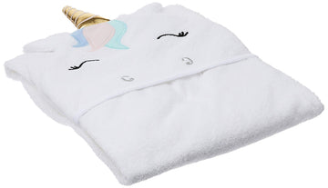 Hudson Baby Unisex Baby Cotton Animal Face Hooded Towel, Multicolor Unicorn, One Size