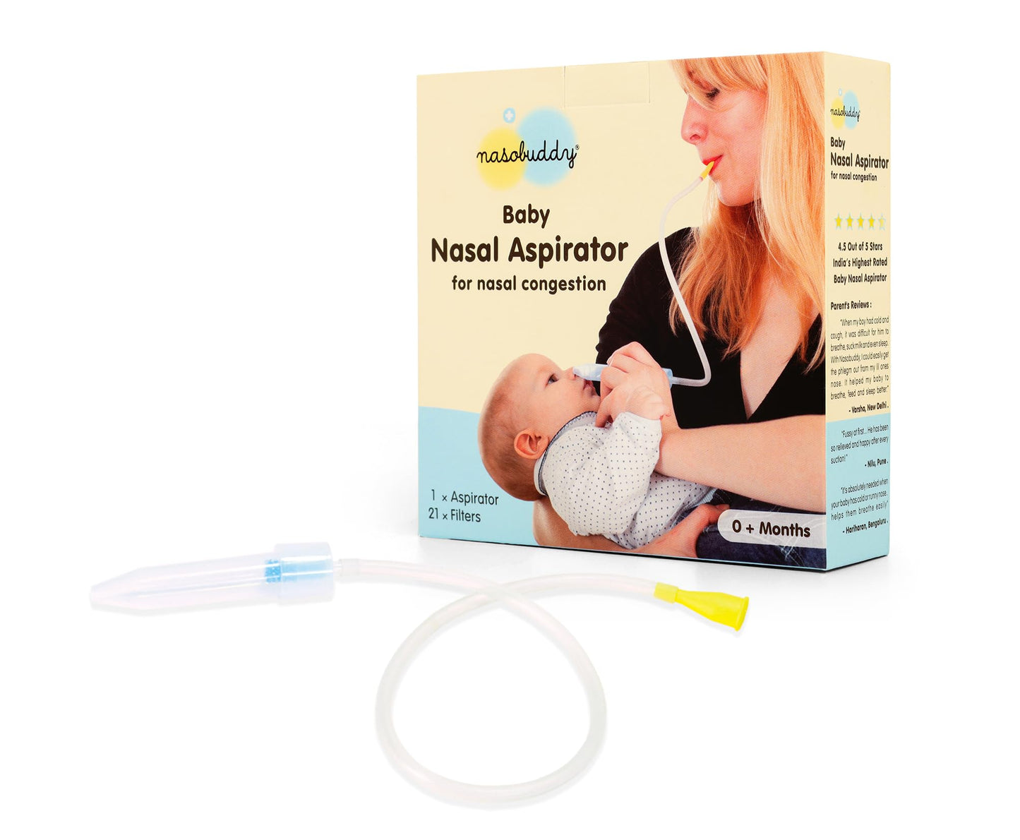 Nasobuddy Baby Nasal Aspirator 05 Years The Snotsucker Cold Relief (Yellow)