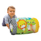 Infantino Jungle Peek & Roll - Encourages Crawling, Inflatable Activity Toy with Bouncing Balls Inside, Fun & Friendly Animal Ch