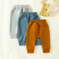 Toddler Boys Harem Pants 3 Pack Drawstring Active Joggers Pants Bottoms Infant Baby Ribbed Knit Crawling Sweatpants (3 Pack Blue