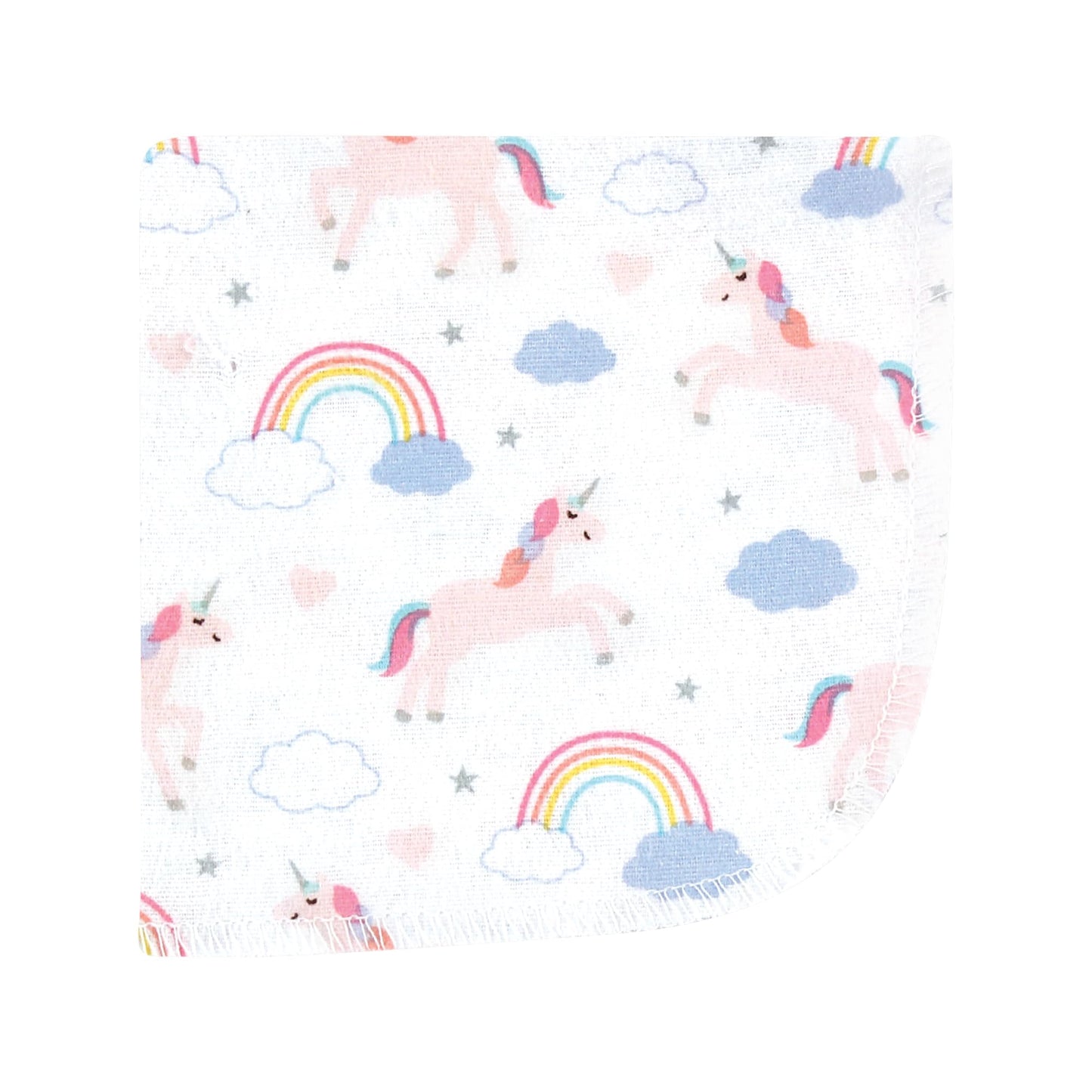 Hudson Baby Unisex Baby Flannel Cotton Washcloths, Unicorns Rainbows 10 Pack, One Size