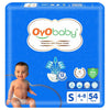 Oyo Baby Pant Style Baby Diapers, Pack Of 1  Small (S), 54 Count, For Babies 48Kg, With Aloe Vera Lotion For Rash Protection &