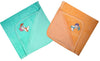 MITWA Enterprises Soft Cotton Baby Hooded Towels  Pack of 2 (Green || Orange)