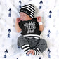 Fommy Baby Boy Clothes Newborn Boy Outfits Daddy'S Little Dude Newborn Rpmper Little Man Pants Hat 3Pcs Cute Infant Boy Clothes