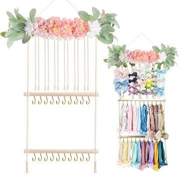 Povetire Headband Holder Hair Bows Organizer For Girls,Hair Bow Organizer Hair Accessories Display Storage Wall Hanging Decor Fo