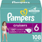 Pampers Cruisers Diapers - Size 6, One Month Supply (108 Count), Disposable Active Baby Diapers with Custom Stretch