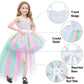 Rainbow Tutu Dress For Girls Tulle Dresses Unicorn Halloween Fairy Dress For Kids Toddler Little Girl Birthday Party Outfit Prom