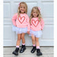 Mommy And Me Valentine'S Day Sweatshirt Love Heart Graphic Family Matching Pullover Casual Long Sleeve Shirt Tops (Kid-Pink, 4-5